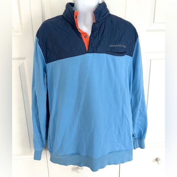 Vineyard Vines Shep & Ian Pullover Shirt Quilted Quarter Button Top - Picture 3 of 15